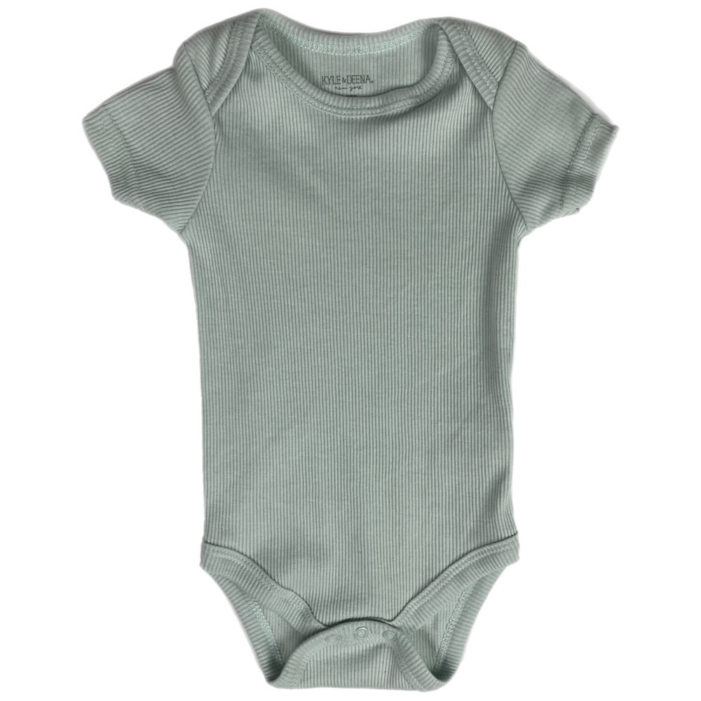 Kyle & Deena Infant Ribbed Bodysuit Green Short Sleeve Snap Bottom 6-9‎ Months